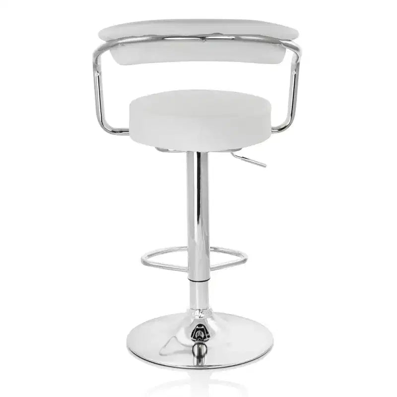 Elama 2 Piece Faux Leather Retro Adjustable Bar Stool with Chrome Handles and Base