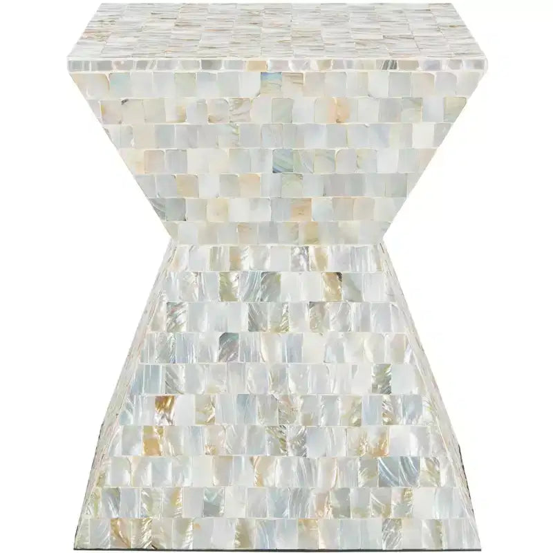 Aquamarine Square Mosaic Stool - Multi/Blue - Safavieh