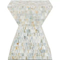 Aquamarine Square Mosaic Stool - Multi/Blue - Safavieh
