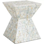 Tabouret en Mosaïque Carrée Aigue-Marine - Multicolore/Bleu - Safavieh