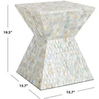 Tabouret en Mosaïque Carrée Aigue-Marine - Multicolore/Bleu - Safavieh