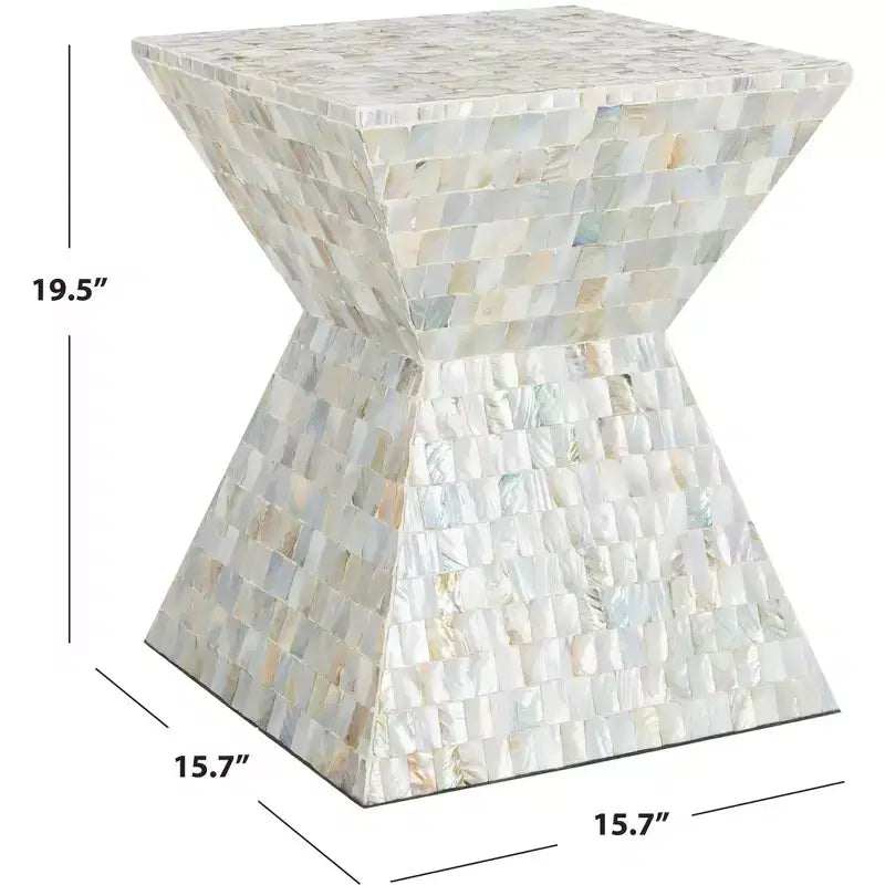 Tabouret en Mosaïque Carrée Aigue-Marine - Multicolore/Bleu - Safavieh