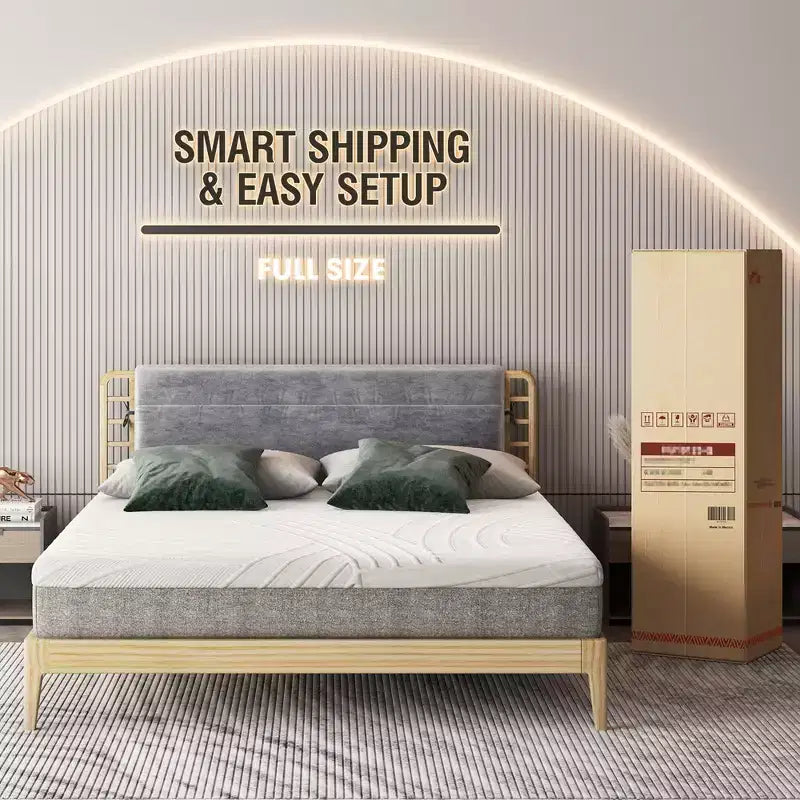 Costway 8'' Jacquard Mattress Gel Infused Memory Foam Medium Firm Bamboo Charcoal Queen\Full