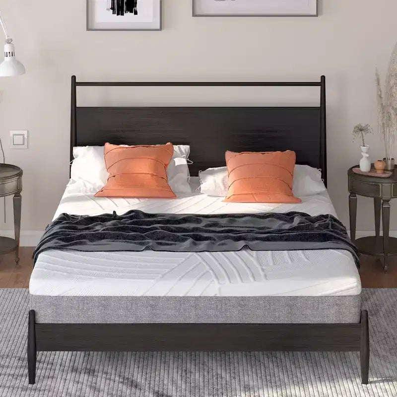 Costway 8'' Jacquard Mattress Gel Infused Memory Foam Medium Firm Bamboo Charcoal Queen\Full