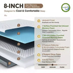 Costway 8'' Jacquard Mattress Gel Infused Memory Foam Medium Firm Bamboo Charcoal Queen\Full