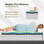 Costway 8'' Jacquard Mattress Gel Infused Memory Foam Medium Firm Bamboo Charcoal Queen\Full