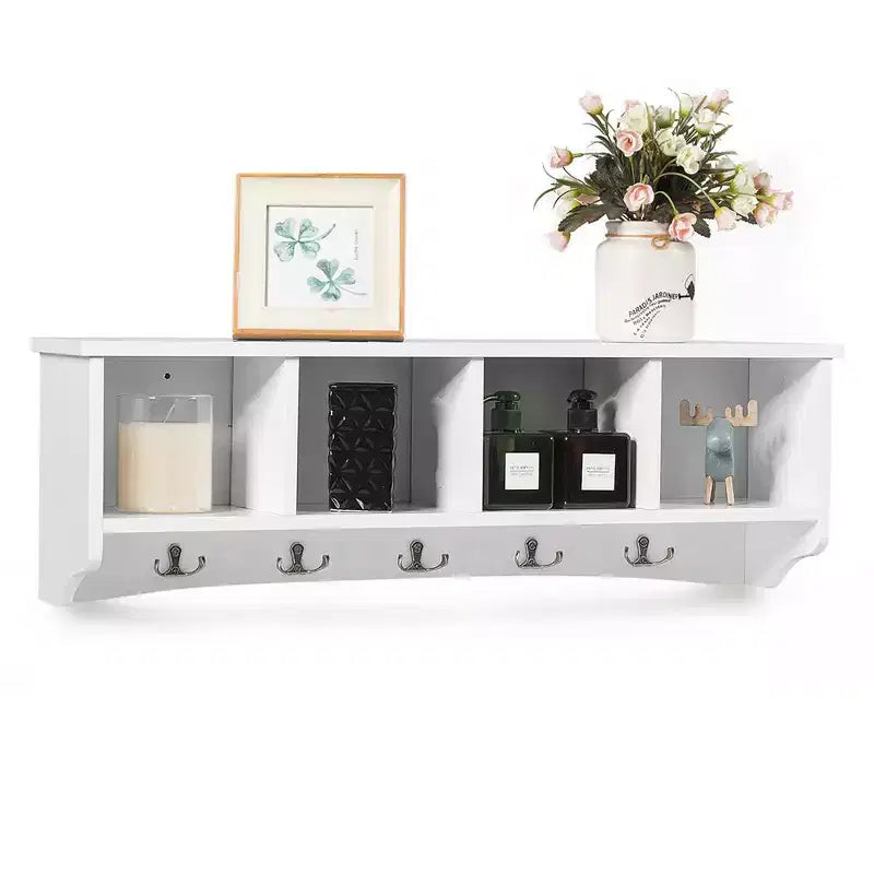 Costway Hanging Entryway Shelf Coat Rack Wall Mounted Storage Cabinets