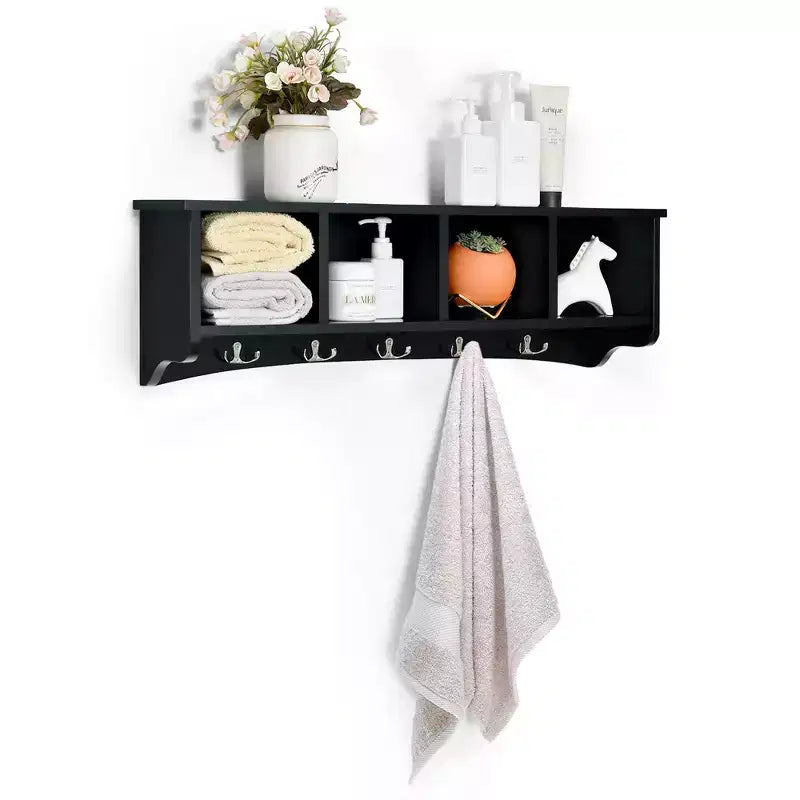 Costway Hanging Entryway Shelf Coat Rack Wall Mounted Storage Cabinets