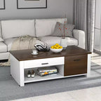 Costway Table Basse Moderne de Salon avec Tiroirs de Rangement et Compartiments