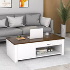 Costway Table Basse Moderne de Salon avec Tiroirs de Rangement et Compartiments