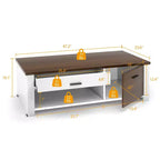 Costway Table Basse Moderne de Salon avec Tiroirs de Rangement et Compartiments