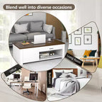 Costway Table Basse Moderne de Salon avec Tiroirs de Rangement et Compartiments
