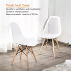 Costway Lot de 4 chaises en plastique ajourées avec pieds en bois style moderne du milieu du siècle