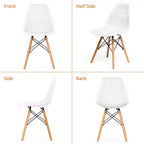 Costway Lot de 4 chaises en plastique ajourées avec pieds en bois style moderne du milieu du siècle
