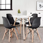 Costway Lot de 4 chaises en plastique ajourées avec pieds en bois style moderne du milieu du siècle