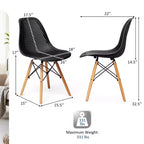 Costway Lot de 4 chaises en plastique ajourées avec pieds en bois style moderne du milieu du siècle