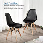 Costway Lot de 4 chaises en plastique ajourées avec pieds en bois style moderne du milieu du siècle