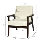 Costway Lot de 2 fauteuils d'appoint en tissu, bois massif, rembourrés, fauteuil de salon, jaune/beige/gris/orange/bleu/gris