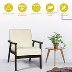 Costway Lot de 2 fauteuils d'appoint en tissu, bois massif, rembourrés, fauteuil de salon, jaune/beige/gris/orange/bleu/gris