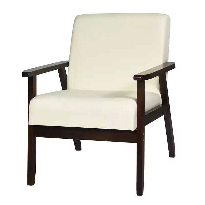 Costway Lot de 2 fauteuils d'appoint en tissu, bois massif, rembourrés, fauteuil de salon, jaune/beige/gris/orange/bleu/gris