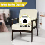 Costway Lot de 2 fauteuils d'appoint en tissu, bois massif, rembourrés, fauteuil de salon, jaune/beige/gris/orange/bleu/gris
