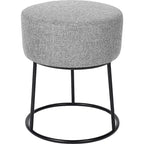 BirdRock Home Linen Foot Stool Ottoman with Metal Base - Grey