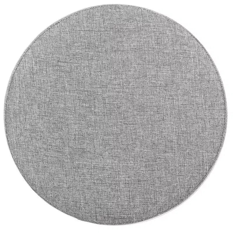 BirdRock Home Linen Foot Stool Ottoman with Metal Base - Grey