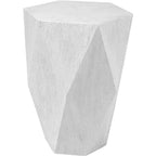 Uttermost Modern White Ceruse Geometric Accent Side End Table 18 1/2 x 17 for Living Room Bedroom Bedside Entryway House Office
