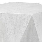 Table d'appoint géométrique Uttermost Modern White Ceruse 18 1/2 x 17 pour salon, chambre à coucher, chevet, entrée, bureau