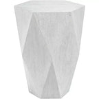 Table d'appoint géométrique Uttermost Modern White Ceruse 18 1/2 x 17 pour salon, chambre à coucher, chevet, entrée, bureau