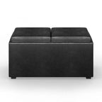 Lot de 5 poufs/bancs de rangement Franklin effet vieilli - WyndenHall