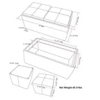 Lot de 5 poufs/bancs de rangement Franklin effet vieilli - WyndenHall