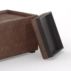 Lot de 5 poufs/bancs de rangement Franklin effet vieilli - WyndenHall