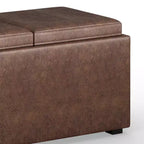 Lot de 5 poufs/bancs de rangement Franklin effet vieilli - WyndenHall