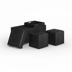Lot de 5 poufs/bancs de rangement Franklin effet vieilli - WyndenHall