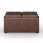 Lot de 5 poufs/bancs de rangement Franklin effet vieilli - WyndenHall