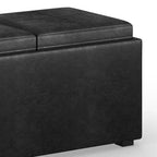 Lot de 5 poufs/bancs de rangement Franklin effet vieilli - WyndenHall