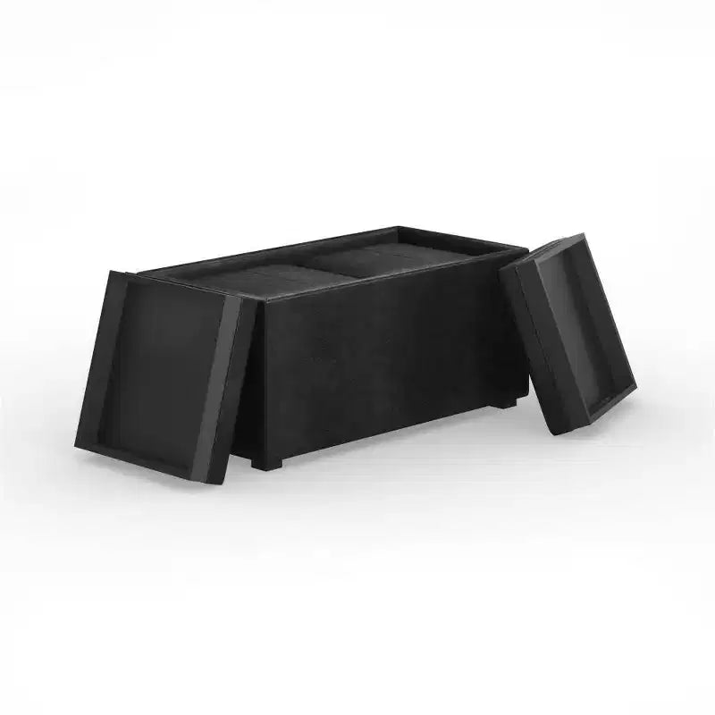 Lot de 5 poufs/bancs de rangement Franklin effet vieilli - WyndenHall