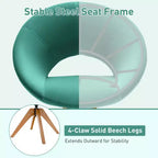 Costway Set of 2 Swivel Accent Chair Modern Velvet Vanity Chair w/ Wood Legs