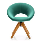 Costway Set of 2 Swivel Accent Chair Modern Velvet Vanity Chair w/ Wood Legs