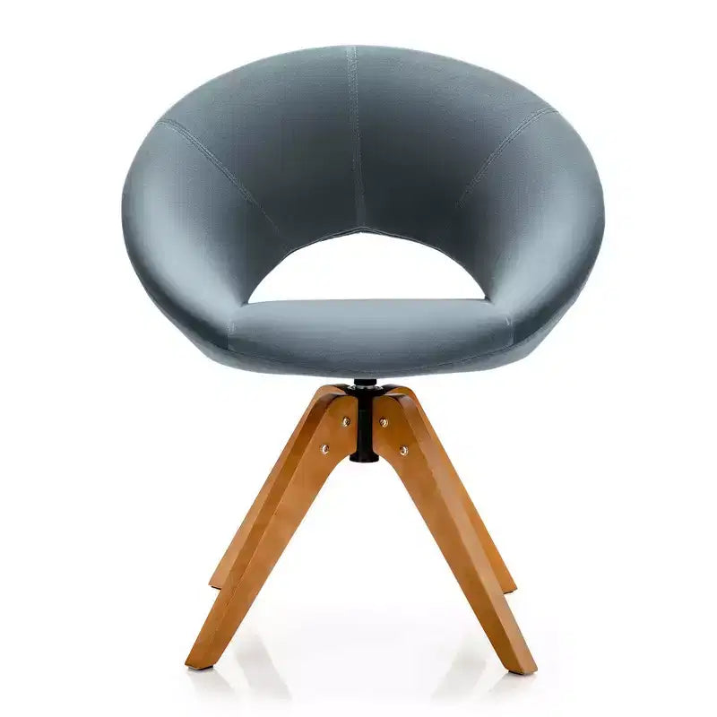 Costway Set of 2 Swivel Accent Chair Modern Velvet Vanity Chair w/ Wood Legs