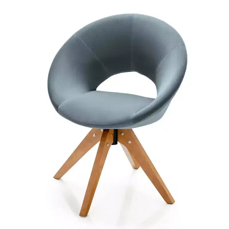 Costway Set of 2 Swivel Accent Chair Modern Velvet Vanity Chair w/ Wood Legs