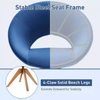 Costway Set of 2 Swivel Accent Chair Modern Velvet Vanity Chair w/ Wood Legs