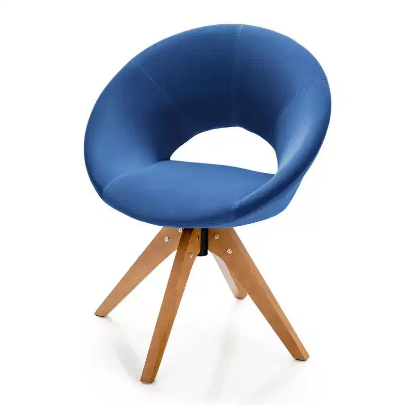 Costway Set of 2 Swivel Accent Chair Modern Velvet Vanity Chair w/ Wood Legs