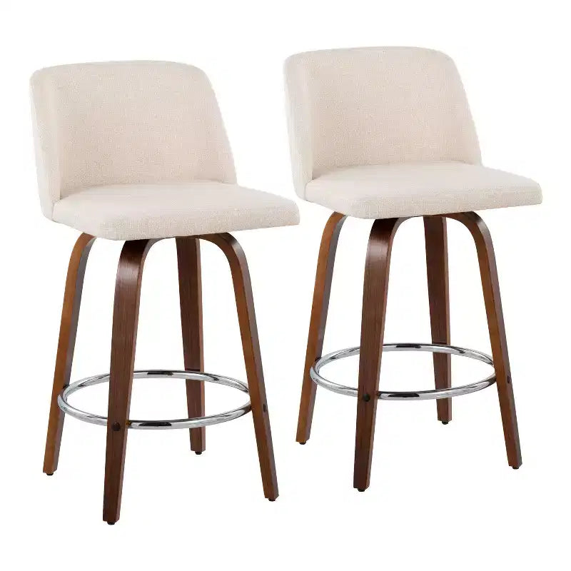 Set of 2 Toriano Upholstered Counter Height Barstools - Lumisource