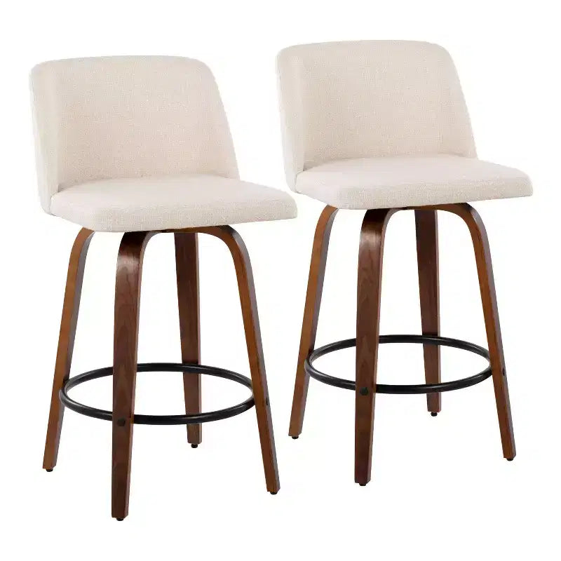 Set of 2 Toriano Upholstered Counter Height Barstools - Lumisource