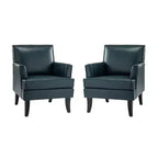Set of 2 Wooden Upholstered Accent Chair Celadon Armchair| ART OF LIVING DESIGNS