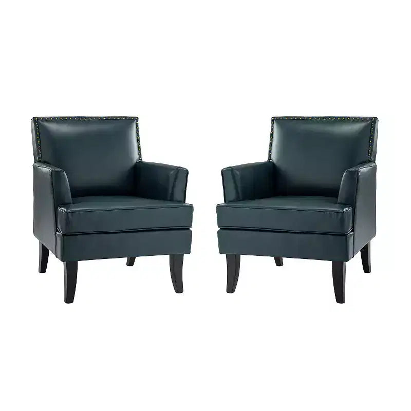 Set of 2 Wooden Upholstered Accent Chair Celadon Armchair| ART OF LIVING DESIGNS