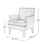 Set of 2 Wooden Upholstered Accent Chair Celadon Armchair| ART OF LIVING DESIGNS