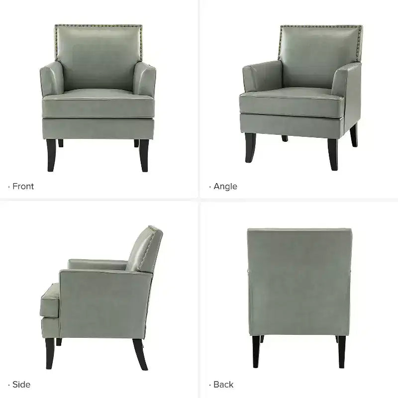 Set of 2 Wooden Upholstered Accent Chair Celadon Armchair| ART OF LIVING DESIGNS